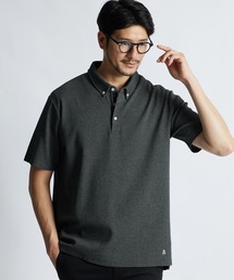 LANVIN en Bleu | 速乾・防シワ・UVカット「COOLFIBER」 台衿付 ボタンダウン ビジカジ対応 ポロシャツ(ポロシャツ)