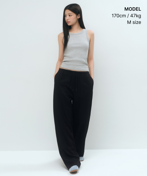 MUSINSA STANDARD WOMAN（ムシンサスタンダードウーマン）の「ウィメンズRNワイドバンディングパンツ[ブラック]（その他パンツ・レディース・その他・X-SMALL/SMALL/MEDIUM/LARGE）」の9枚目の写真