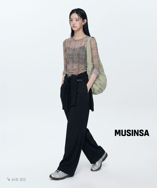 MUSINSA STANDARD WOMAN（ムシンサスタンダードウーマン）の「ウィメンズRNワイドバンディングパンツ[ブラック]（その他パンツ・レディース・その他・X-SMALL/SMALL/MEDIUM/LARGE）」の2枚目の写真