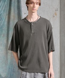【SERACE】Vintage waffle thermal henry neck short sleeve T-shirt / ヴィンテージワッフルサーマルヘンリーネック半袖Tシャツ