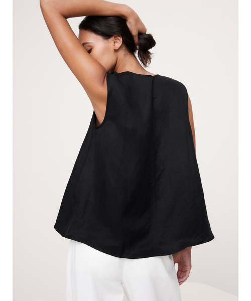 Banana Republic(バナナリパブリック)の「ビスコース リネン スクープネック タンクトップ(シャツ/ブラウス・レディース・ホワイト/ブラック系その他/ブラック・XS/S/M/L)」の10枚目の写真