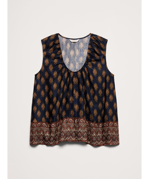 Banana Republic(バナナリパブリック)の「ビスコース リネン スクープネック タンクトップ(シャツ/ブラウス・レディース・ホワイト/ブラック系その他/ブラック・XS/S/M/L)」の16枚目の写真