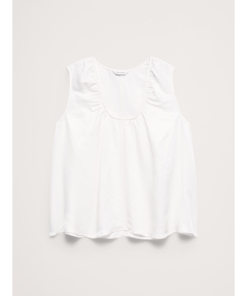 Banana Republic(バナナリパブリック)の「ビスコース リネン スクープネック タンクトップ(シャツ/ブラウス・レディース・ホワイト/ブラック系その他/ブラック・XS/S/M/L)」の17枚目の写真