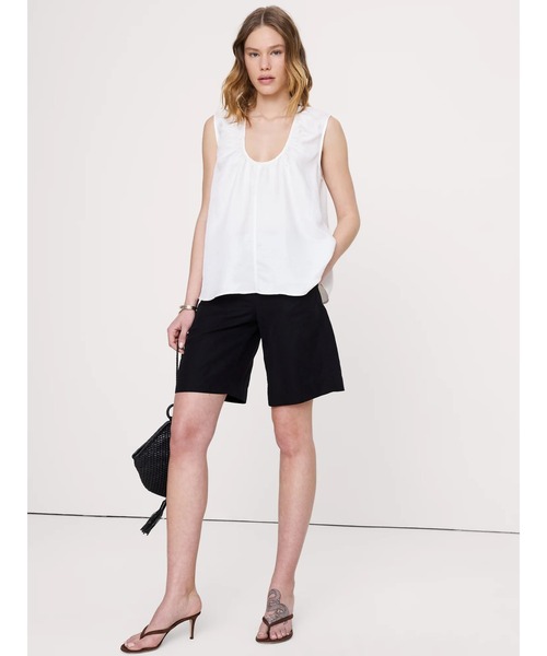 Banana Republic(バナナリパブリック)の「ビスコース リネン スクープネック タンクトップ(シャツ/ブラウス・レディース・ホワイト/ブラック系その他/ブラック・XS/S/M/L)」の8枚目の写真