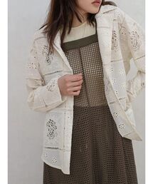 Cotton lace tailored jacket