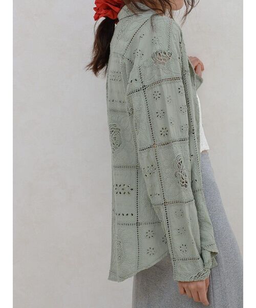 FIKA.(フィーカ)の「Cotton lace tailored jacket(その他トップス・レディース・カーキ/アイボリー/チャコール・FREE)」の6枚目の写真