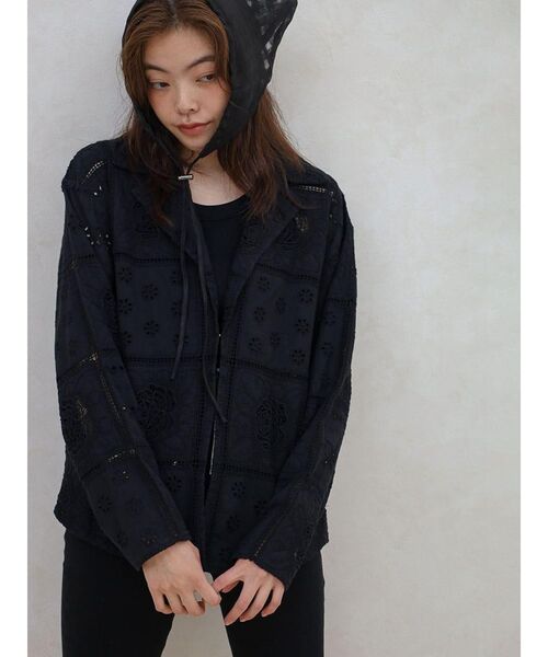 FIKA.(フィーカ)の「Cotton lace tailored jacket(その他トップス・レディース・カーキ/アイボリー/チャコール・FREE)」の10枚目の写真