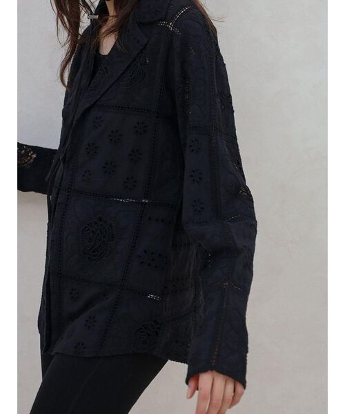 FIKA.(フィーカ)の「Cotton lace tailored jacket(その他トップス・レディース・カーキ/アイボリー/チャコール・FREE)」の11枚目の写真