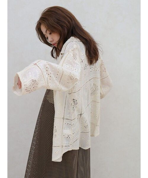 FIKA.(フィーカ)の「Cotton lace tailored jacket(その他トップス・レディース・カーキ/アイボリー/チャコール・FREE)」の17枚目の写真