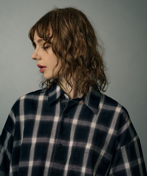 WETTEMPT(ウィテンプト)の「OMBRE CHECK S/S SHIRT / オンブレチェックS/Sシャツ(シャツ/ブラウス・メンズ・ブラウン/ネイビー・SMALL/LARGE/MEDIUM)」の7枚目の写真