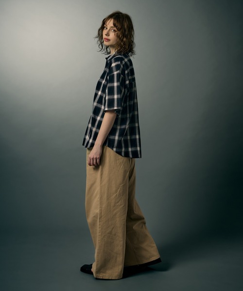 WETTEMPT(ウィテンプト)の「OMBRE CHECK S/S SHIRT / オンブレチェックS/Sシャツ(シャツ/ブラウス・メンズ・ブラウン/ネイビー・SMALL/LARGE/MEDIUM)」の10枚目の写真