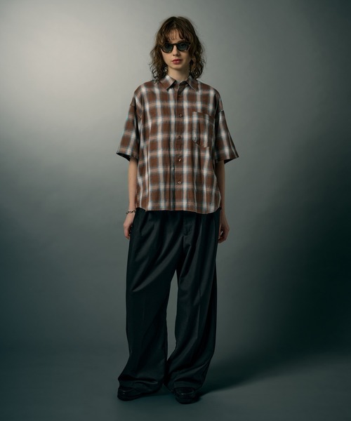 WETTEMPT(ウィテンプト)の「OMBRE CHECK S/S SHIRT / オンブレチェックS/Sシャツ(シャツ/ブラウス・メンズ・ブラウン/ネイビー・SMALL/LARGE/MEDIUM)」の22枚目の写真