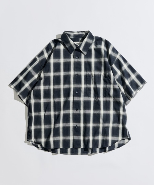 WETTEMPT(ウィテンプト)の「OMBRE CHECK S/S SHIRT / オンブレチェックS/Sシャツ(シャツ/ブラウス・メンズ・ブラウン/ネイビー・SMALL/LARGE/MEDIUM)」の3枚目の写真