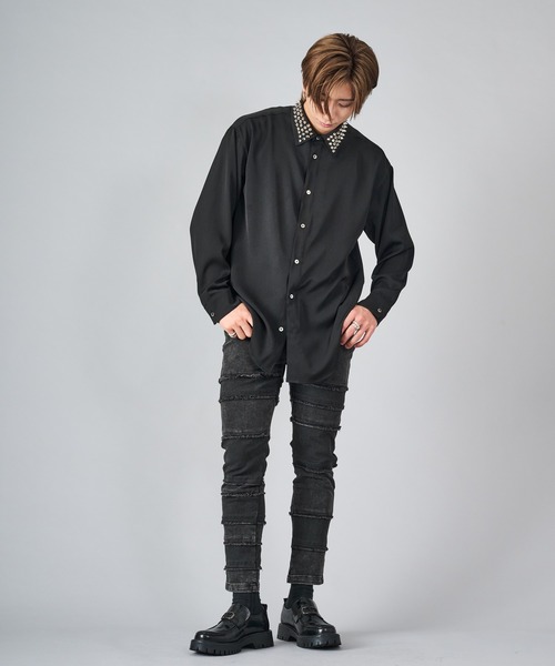 REGIEVO(レジエボ)の「スタッズエレガントシャツ(シャツ/ブラウス・メンズ・ブラック/オフホワイト・LARGE/MEDIUM)」の15枚目の写真