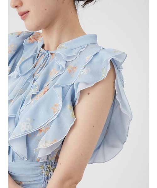 LILY BROWN(リリーブラウン)の「フラワープリントプリーツワンピース(ワンピース・レディース・イエロー/ブラック/ライトブルー・0/1)」の9枚目の写真
