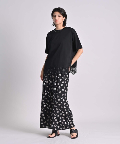 RAW FUDGE(ローファッジ)の「シルケット天竺レースヘムプルオーバー(Tシャツ/カットソー・レディース・ブラック/オフホワイト/チャコールグレー・M)」の10枚目の写真