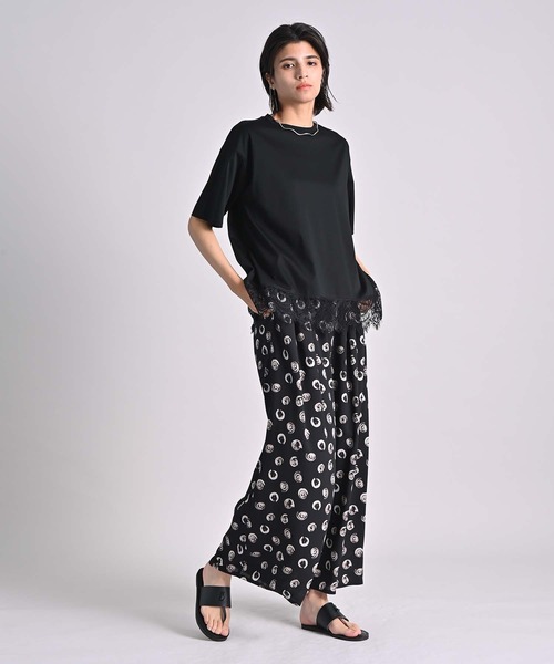 RAW FUDGE(ローファッジ)の「シルケット天竺レースヘムプルオーバー(Tシャツ/カットソー・レディース・ブラック/オフホワイト/チャコールグレー・M)」の11枚目の写真