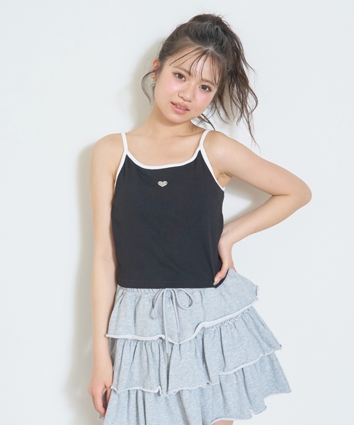 抗菌防臭】カップつきパイピングキャミソール（タンクトップ