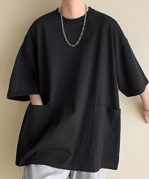 KELVIN(ケルヴァン)の「Double Pocket Oversized T-Shirt ダブルポケットオーバーサイズTシャツ(Tシャツ/カットソー・メンズ・ブラック・MEDIUM/LARGE)」の3枚目の写真