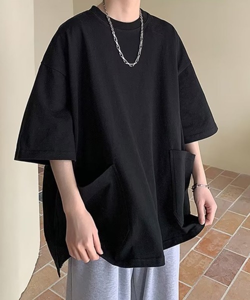 KELVIN(ケルヴァン)の「Double Pocket Oversized T-Shirt ダブルポケットオーバーサイズTシャツ(Tシャツ/カットソー・メンズ・ブラック・MEDIUM/LARGE)」の4枚目の写真