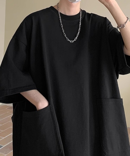 KELVIN(ケルヴァン)の「Double Pocket Oversized T-Shirt ダブルポケットオーバーサイズTシャツ(Tシャツ/カットソー・メンズ・ブラック・MEDIUM/LARGE)」の6枚目の写真