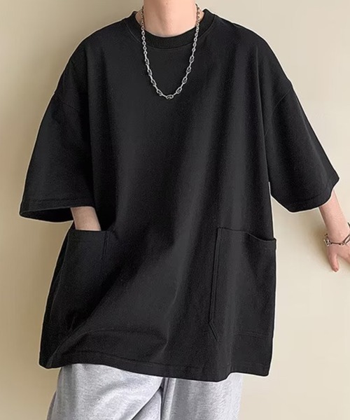 KELVIN(ケルヴァン)の「Double Pocket Oversized T-Shirt ダブルポケットオーバーサイズTシャツ(Tシャツ/カットソー・メンズ・ブラック・MEDIUM/LARGE)」の7枚目の写真