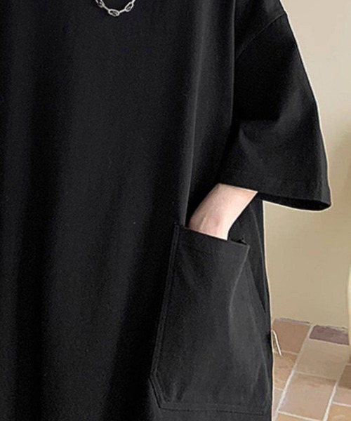 KELVIN(ケルヴァン)の「Double Pocket Oversized T-Shirt ダブルポケットオーバーサイズTシャツ(Tシャツ/カットソー・メンズ・ブラック・MEDIUM/LARGE)」の10枚目の写真