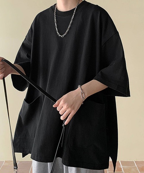 KELVIN(ケルヴァン)の「Double Pocket Oversized T-Shirt ダブルポケットオーバーサイズTシャツ(Tシャツ/カットソー・メンズ・ブラック・MEDIUM/LARGE)」の11枚目の写真