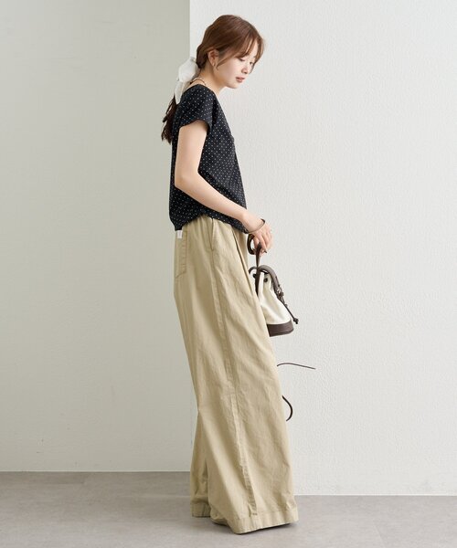 mystic(ミスティック)の「ドットプリント半袖Tシャツ(Tシャツ/カットソー・レディース・ブラック/オフホワイト・FREE)」の20枚目の写真