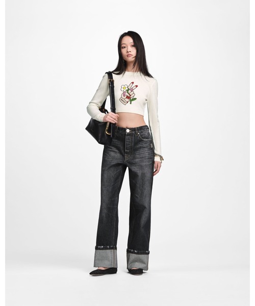 MARC JACOBS（マークジェイコブス）の「【NEW】TATTOO PATCH CROP LONGSLEEVE/タトゥー パッチ クロップ ロングスリーブ（Tシャツ/カットソー・レディース・アイボリー・M/S/XS）」の3枚目の写真