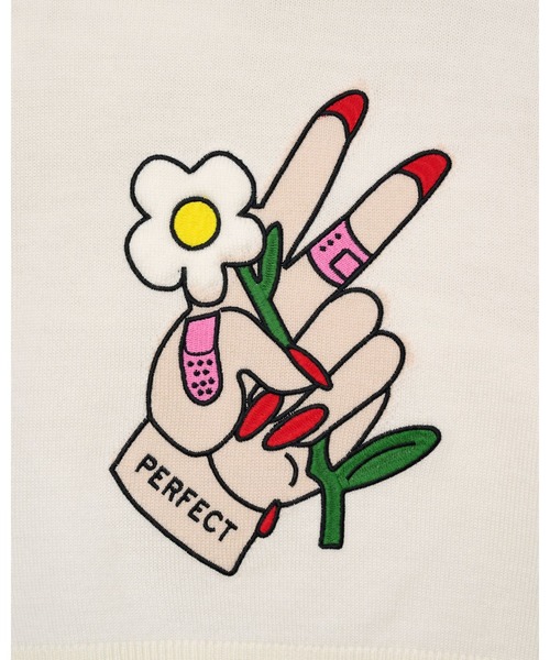 MARC JACOBS（マークジェイコブス）の「【NEW】TATTOO PATCH CROP LONGSLEEVE/タトゥー パッチ クロップ ロングスリーブ（Tシャツ/カットソー・レディース・アイボリー・M/S/XS）」の7枚目の写真