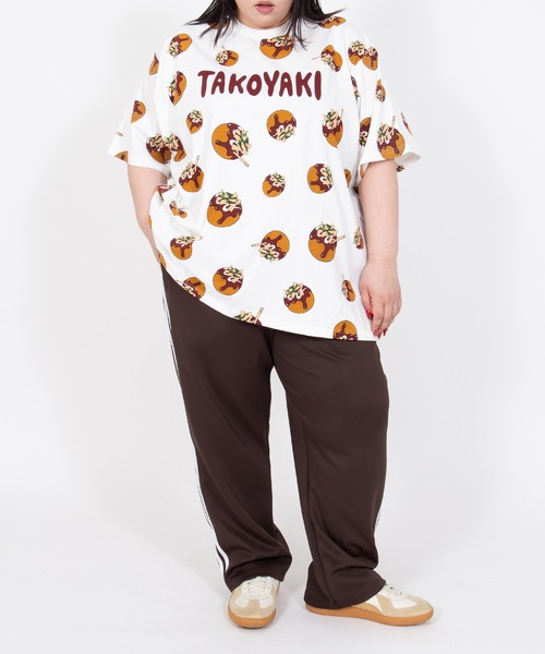 PUNYUS（プニュズ）の「たこ焼き総柄Tシャツ（Tシャツ/カットソー・レディース・ブラウン・1/2/3/4/5）」の4枚目の写真