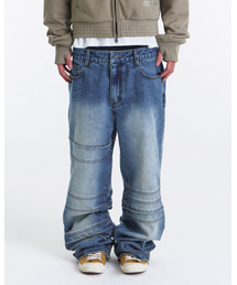 Bind Raw Cut Straight Denim Pants (Indigo)