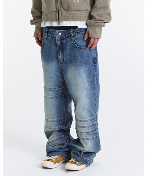 KICHUL（キチョル）の「Bind Raw Cut Straight Denim Pants (Indigo)（デニムパンツ・レディース・その他・MEDIUM/LARGE/SMALL）」の2枚目の写真