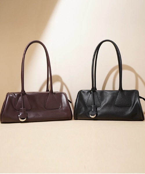 NiiNa（ニーナ）の「【NiiNa】【高品質牛革】ロングハンドルデザインボストンバッグ（ボストンバッグ・レディース・ダークブラウン/ブラウン・FREE）」の9枚目の写真