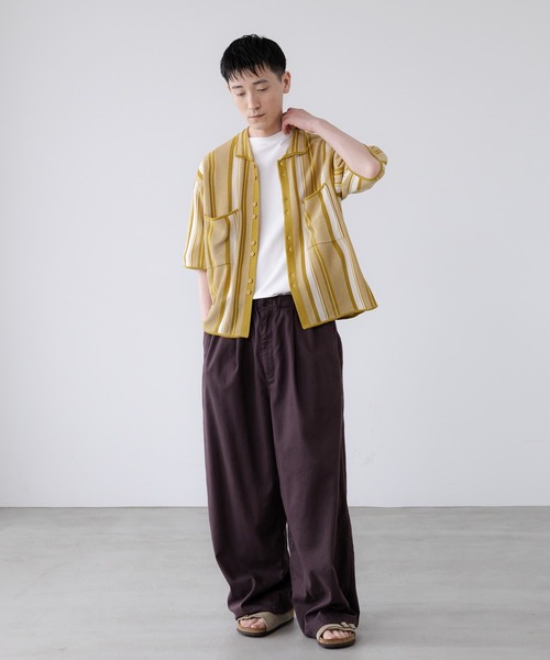 LOWRYS FARM（ローリーズファーム）の「【LFM(U)】マルチストライプニットシャツＳＳ　 903641（シャツ/ブラウス・メンズ・ブラウン/イエロー・MEDIUM/LARGE）」の21枚目の写真