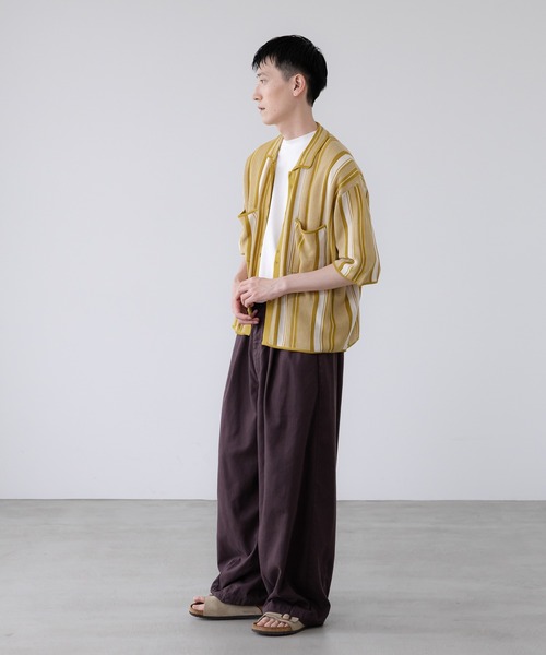 LOWRYS FARM（ローリーズファーム）の「【LFM(U)】マルチストライプニットシャツＳＳ　 903641（シャツ/ブラウス・メンズ・ブラウン/イエロー・MEDIUM/LARGE）」の22枚目の写真