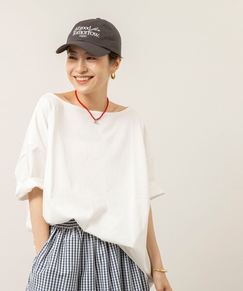 MAQWEL（マクウェル）の「【MAQWEL/マクウェル】ウォッシャブルバックタックオーバーＴ（Tシャツ/カットソー・レディース・ブラック/ブラウン/オフホワイト・FREE）」の17枚目の写真