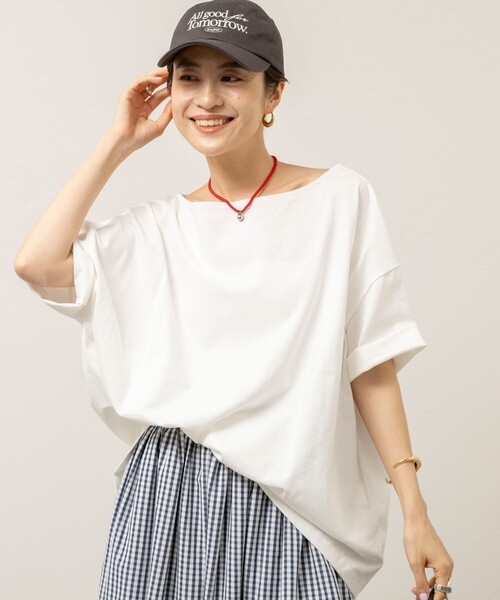 MAQWEL（マクウェル）の「【MAQWEL/マクウェル】ウォッシャブルバックタックオーバーＴ（Tシャツ/カットソー・レディース・ブラック/ブラウン/オフホワイト・FREE）」の16枚目の写真