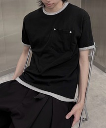 【nmtc+】Washed Rivet Pocket Crop Slim Fit Tee / 【エヌエムティーシープラス】リベットポケットクロップスリムTシャツ