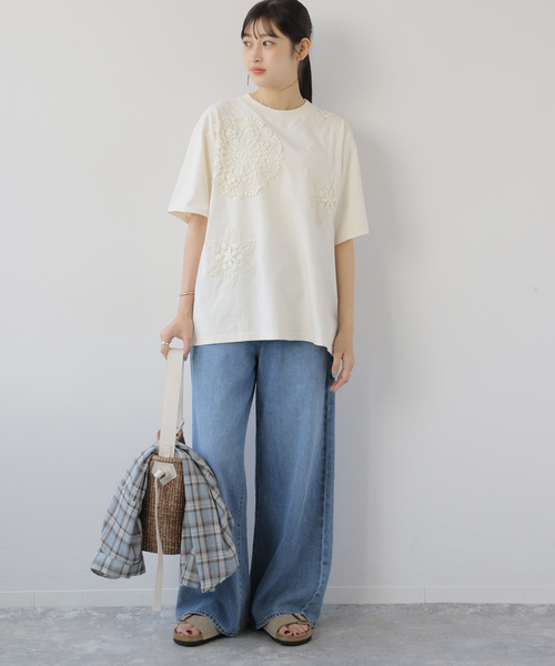 JOURNAL STANDARD relume(ジャーナルスタンダード レリューム)の「【Lords of Lotus / ローズオブロータス】TEE(Tシャツ/カットソー・レディース・ホワイト×ホワイト・MEDIUM)」の2枚目の写真
