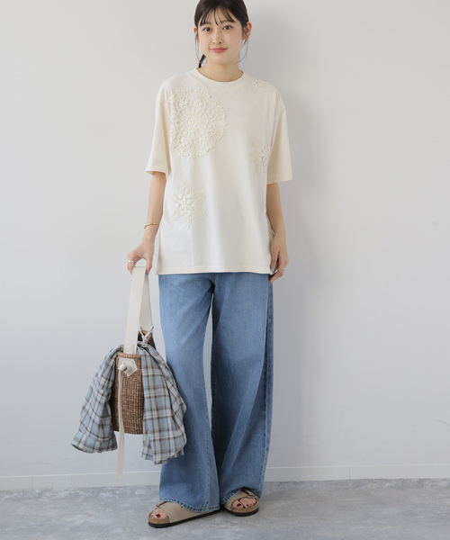 JOURNAL STANDARD relume(ジャーナルスタンダード レリューム)の「【Lords of Lotus / ローズオブロータス】TEE(Tシャツ/カットソー・レディース・ホワイト×ホワイト・MEDIUM)」の3枚目の写真