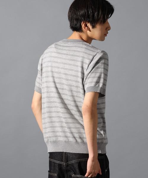 LAND MUSEUM（ランドミュージアム）の「LAND MUSEUM／ボーダーヘンリーＴ（Tシャツ/カットソー・メンズ・グレー系その他/ブラック系その他・MEDIUM/LARGE）」の11枚目の写真