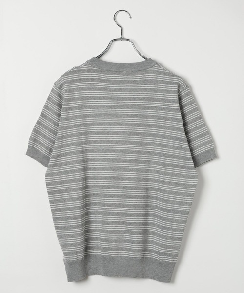 LAND MUSEUM（ランドミュージアム）の「LAND MUSEUM／ボーダーヘンリーＴ（Tシャツ/カットソー・メンズ・グレー系その他/ブラック系その他・MEDIUM/LARGE）」の16枚目の写真