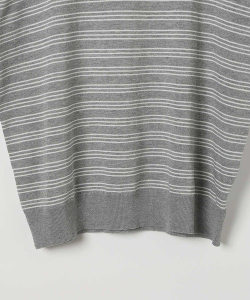 LAND MUSEUM（ランドミュージアム）の「LAND MUSEUM／ボーダーヘンリーＴ（Tシャツ/カットソー・メンズ・グレー系その他/ブラック系その他・MEDIUM/LARGE）」の19枚目の写真