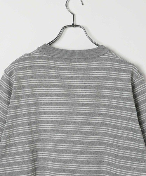 LAND MUSEUM（ランドミュージアム）の「LAND MUSEUM／ボーダーヘンリーＴ（Tシャツ/カットソー・メンズ・グレー系その他/ブラック系その他・MEDIUM/LARGE）」の20枚目の写真