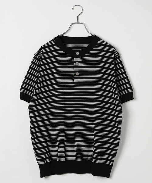 LAND MUSEUM（ランドミュージアム）の「LAND MUSEUM／ボーダーヘンリーＴ（Tシャツ/カットソー・メンズ・グレー系その他/ブラック系その他・MEDIUM/LARGE）」の22枚目の写真