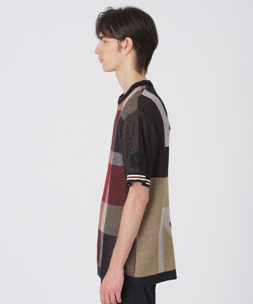 BLACK LABEL CRESTBRIDGE(ブラックレーベル・クレストブリッジ)の「【10th ANNIVERSARY】ツィーディークレストブリッジチェックニットTシャツ(Tシャツ/カットソー・メンズ・レッド系その他2・M/L/S/XL)」の3枚目の写真