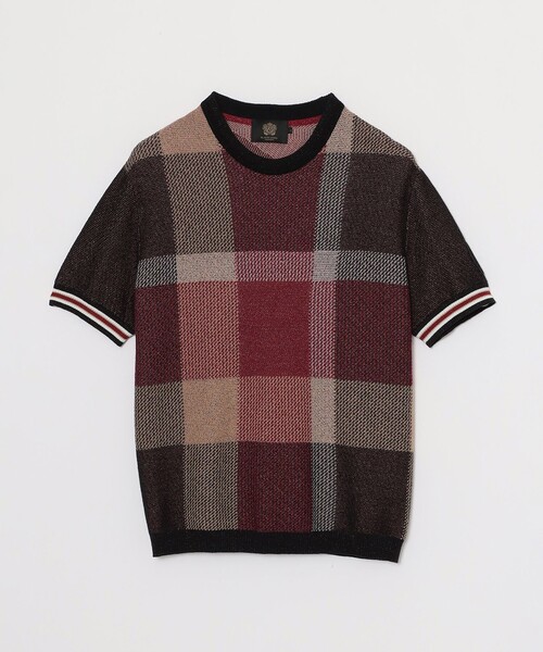 BLACK LABEL CRESTBRIDGE(ブラックレーベル・クレストブリッジ)の「【10th ANNIVERSARY】ツィーディークレストブリッジチェックニットTシャツ(Tシャツ/カットソー・メンズ・レッド系その他2・M/L/S/XL)」の6枚目の写真