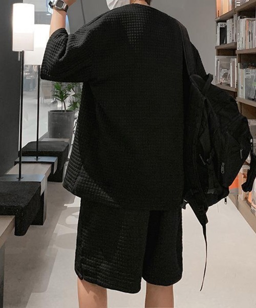 KELVIN(ケルヴァン)の「Textured Waffle Setup テクスチャーワッフルセットアップ(セットアップ・メンズ・ホワイト/ブラック・MEDIUM/LARGE)」の6枚目の写真